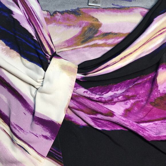 Worthington Striped Scoop Neck Cap Sleeve Blouse L - Picture 5 of 6